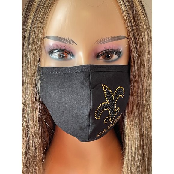 New Orleans Saints Bling Face Mask - Picture 7 of 10